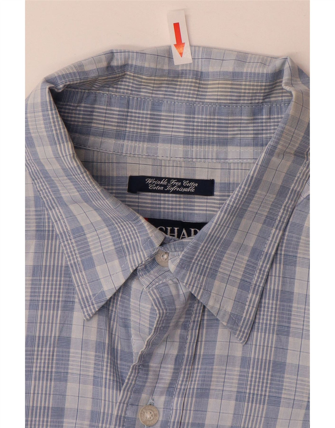 Camisa Chaps Hombre Algodón Cuadros Azul Medio