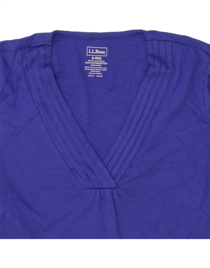 L.L.BEAN Womens Top 3/4 Sleeve UK 10 Small Blue Cotton | Vintage L.L.Bean | Thrift | Second-Hand L.L.Bean | Used Clothing | Messina Hembry 