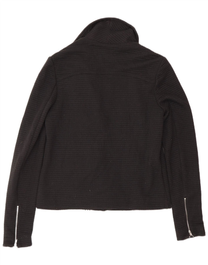 French Connection Chaqueta motera para mujer UK 40 Mediana Poliéster negro