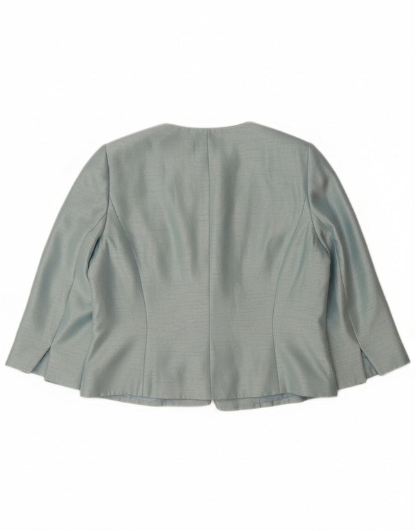 JACQUES VERT Chaqueta tipo blazer con 1 botón y manga 3/4 para mujer UK 40 Grande Azul