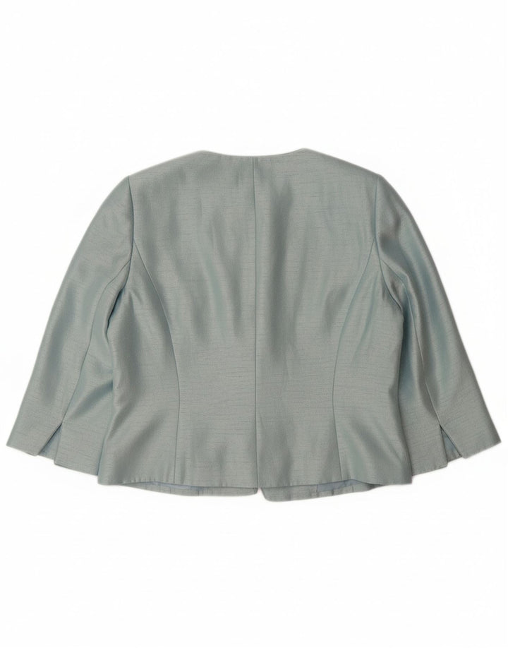 JACQUES VERT Chaqueta tipo blazer con 1 botón y manga 3/4 para mujer UK 40 Grande Azul