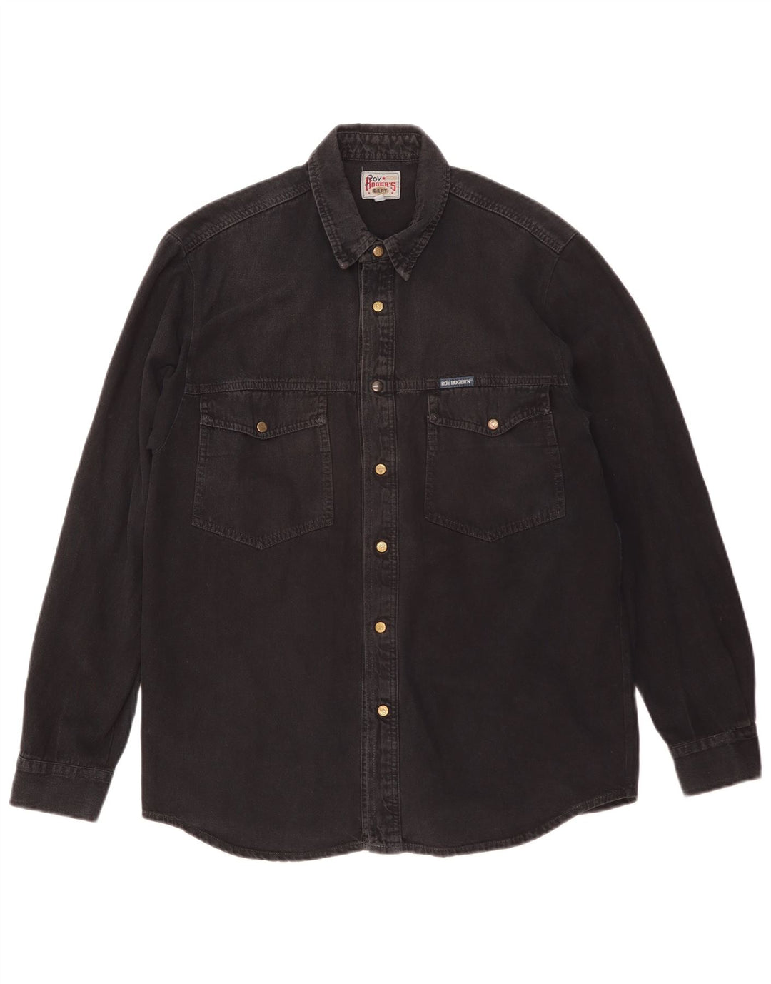 Roy Rogers Camisa vaquera para hombre XL Negro