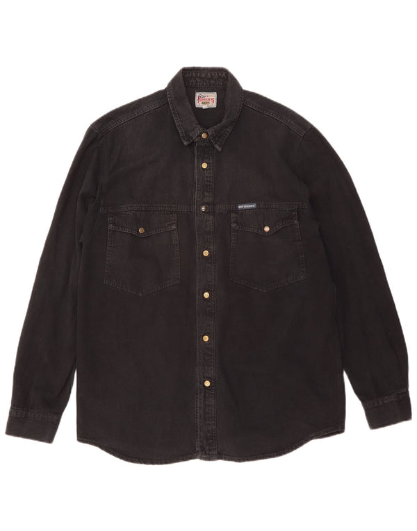 Roy Rogers Camisa vaquera para hombre XL Negro