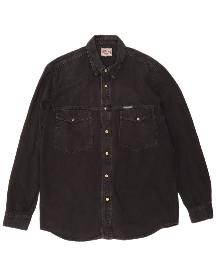 Roy Rogers Camisa vaquera para hombre XL Negro