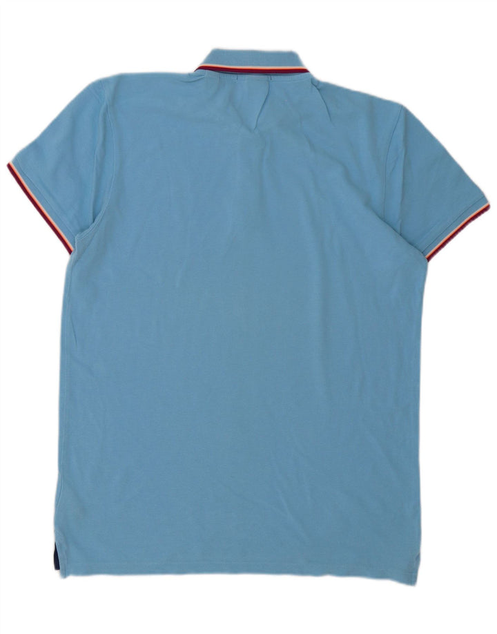 Polo Scotch & Soda Hombre De Algodón A Rayas Azul Medio