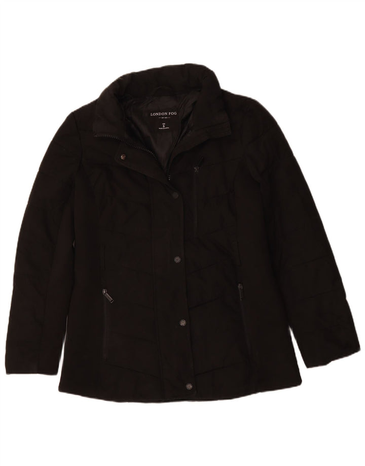 LONDON FOG Chaqueta acolchada extragrande para mujer UK 10 Small Poliéster negro