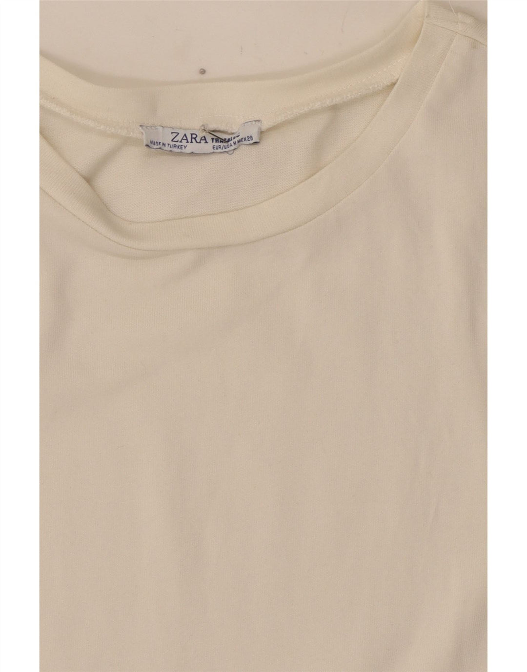 Zara Mujer Blusa Top UK 40 Mediano Blanco Estampado Animal
