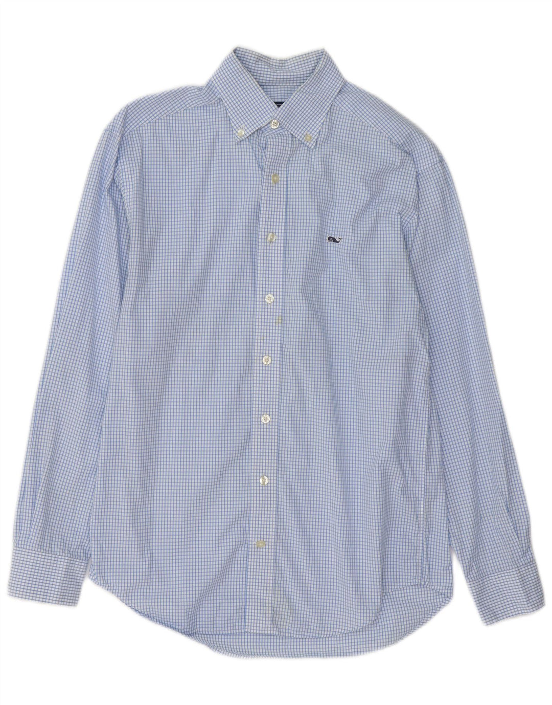 Vineyard Vines Camisa Hombre Algodón Cuadros Azul Pequeño