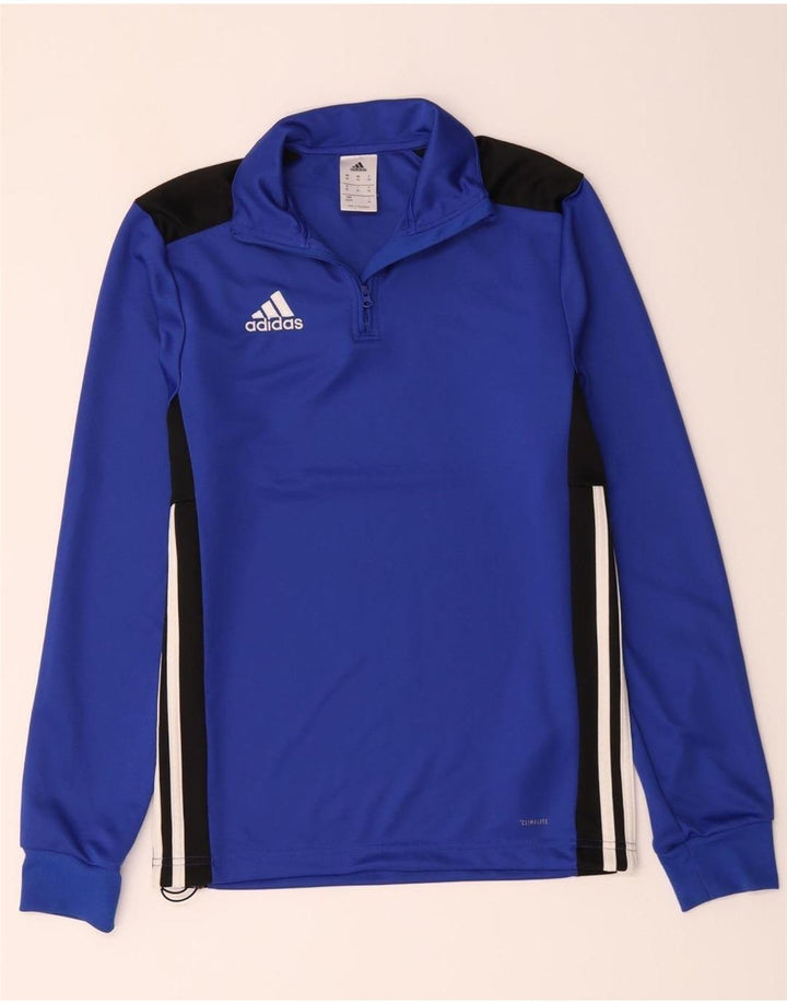 Adidas Hombre Climalite Zip Neck Jersey Chándal Top XS Azul Colorblock