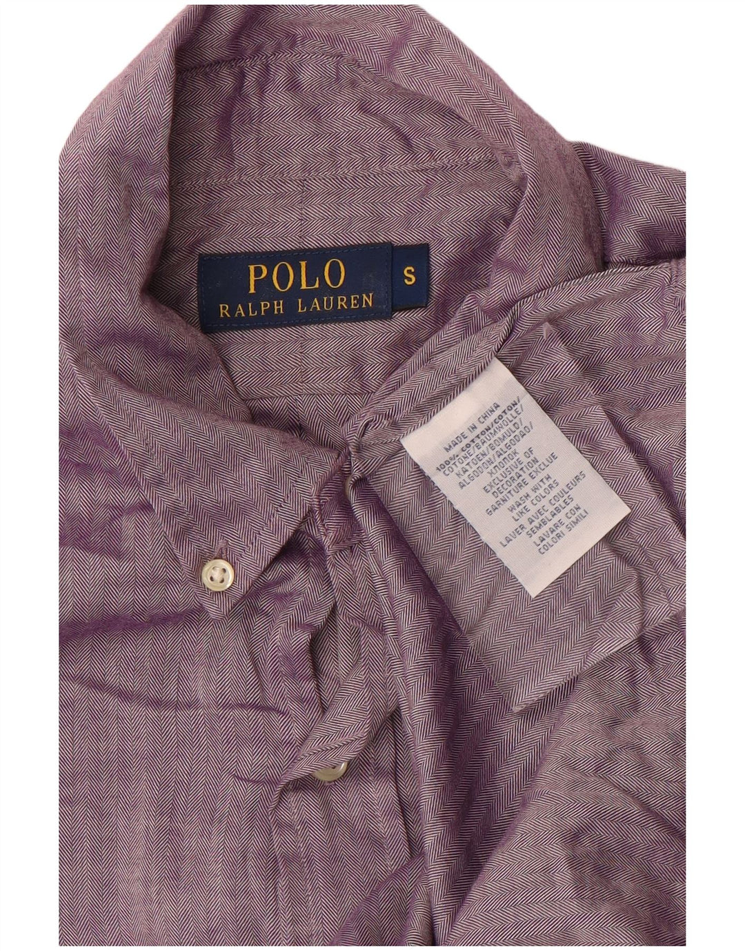 POLO RALPH LAUREN Camisa Hombre Pequeña Morado Espiga Algodón