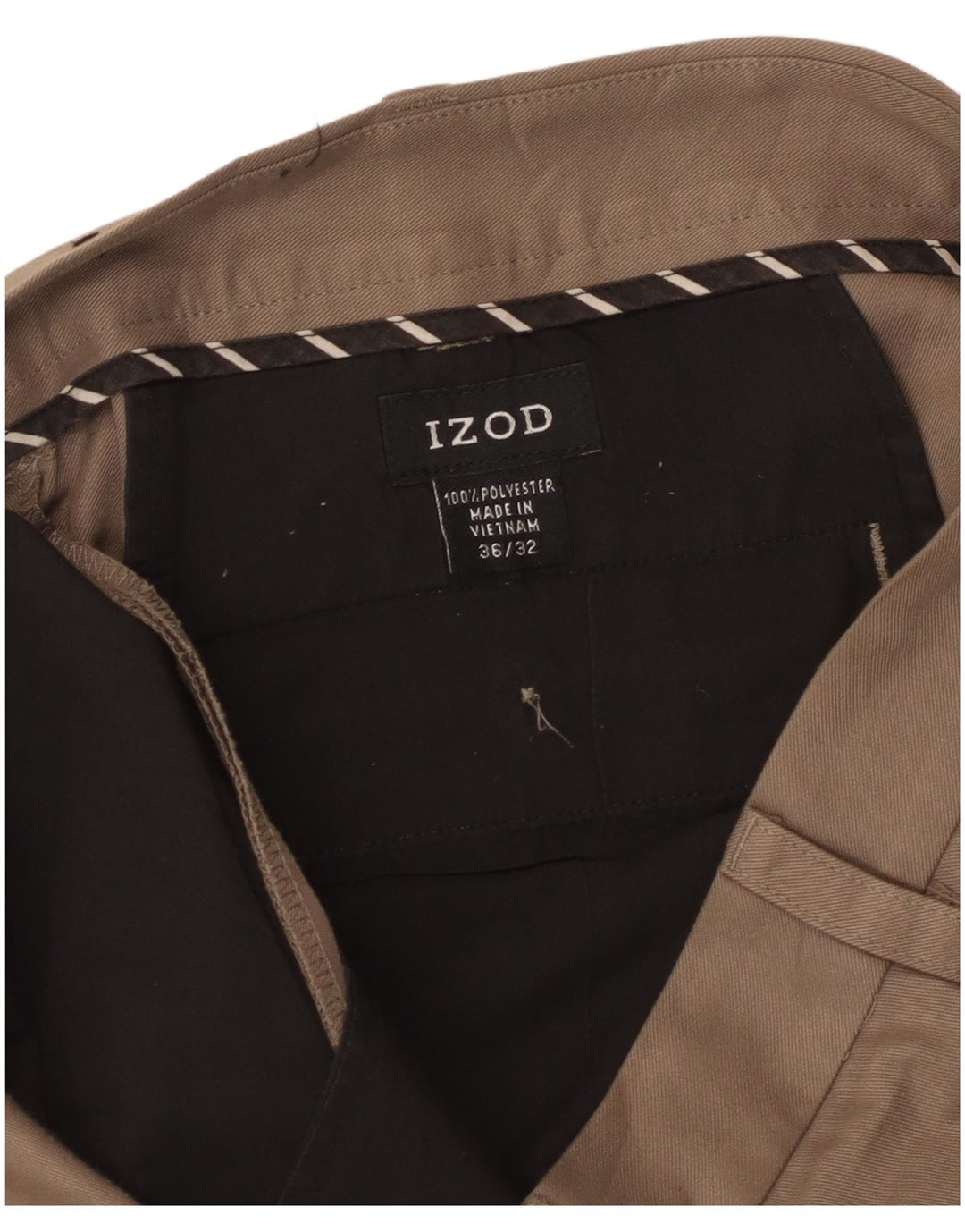 Pantalón de traje con pinzas para hombre Izod W36 L32 Poliéster beige