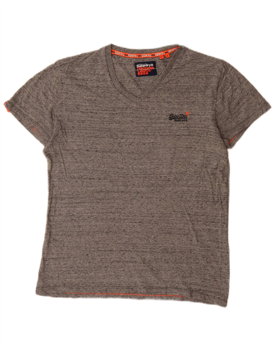 Superdry Camiseta para hombre Top de algodón moteado en gris medio