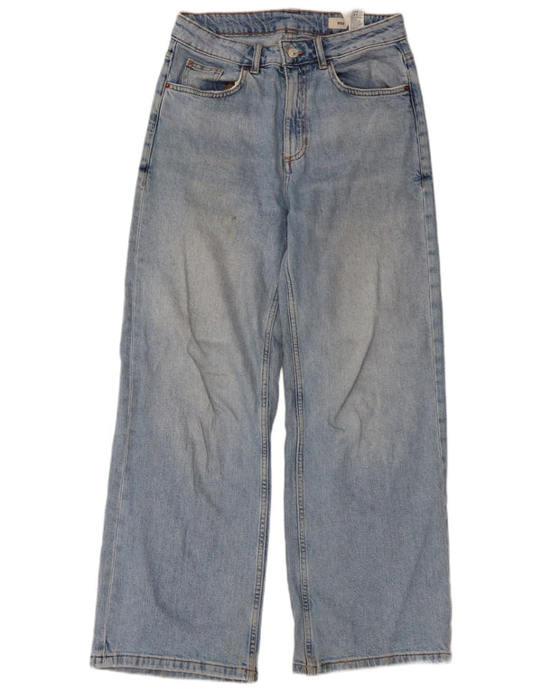 Marks & Spencer Vaqueros de pierna ancha para mujer UK 10 Small W30 L28 Algodón azul