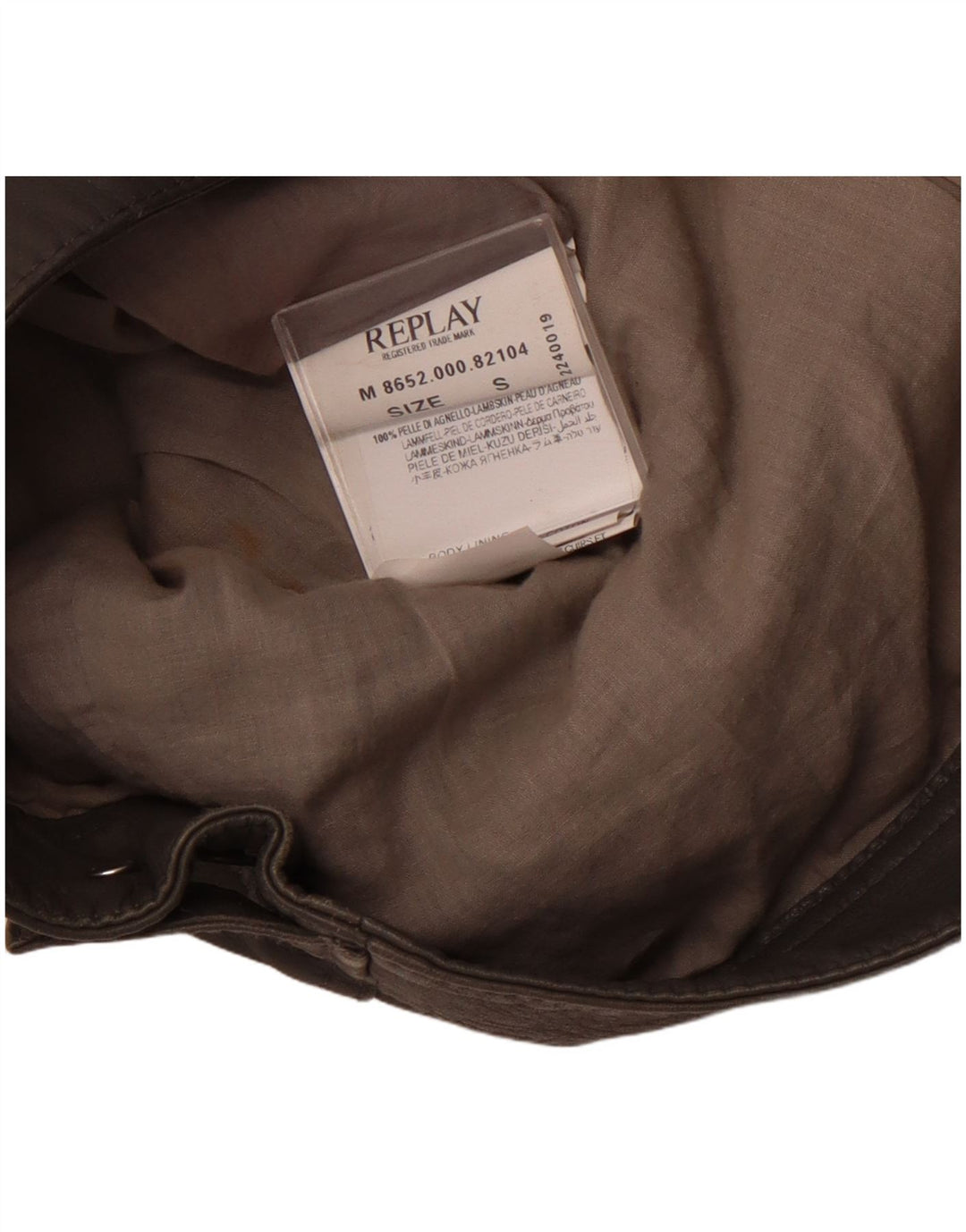 REPLAY Chaqueta de cuero para mujer UK 10 Small Gray Leather