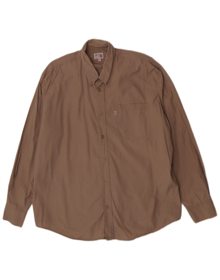 Camisa Levi's Hombre XL Algodón Marrón