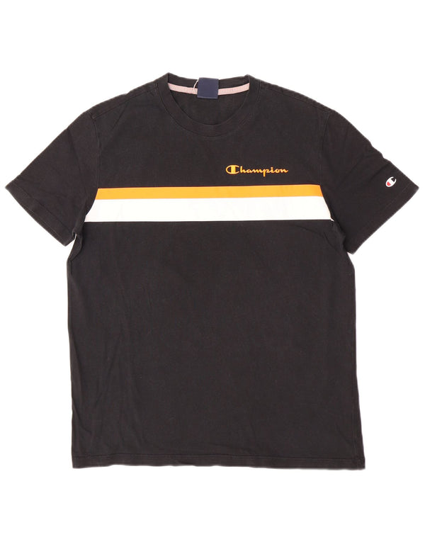 Champion Camiseta para hombre Top Small Black Colorblock Cotton