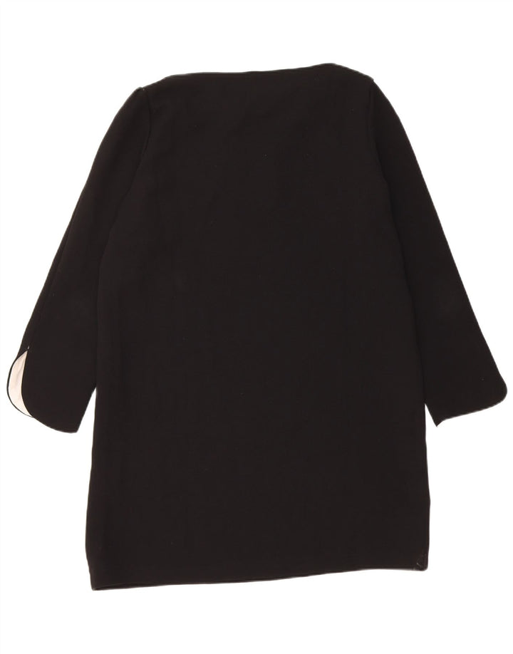 Zara Vestido Túnica De Manga Larga para Mujer UK 40 Mediano Poliéster Negro