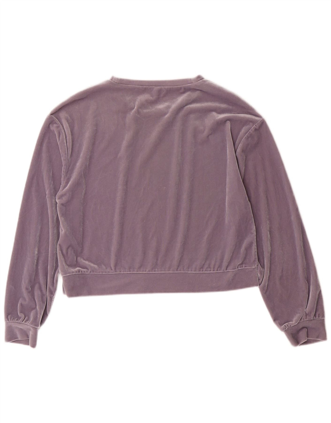 Zara Mujer Crop Top Holgado Manga Larga UK 40 Pequeño Poliéster Morado