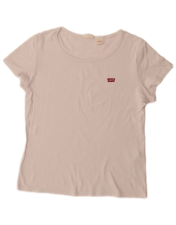 Levi's Camiseta para Mujer Top UK 44 Grande Algodón Blanco