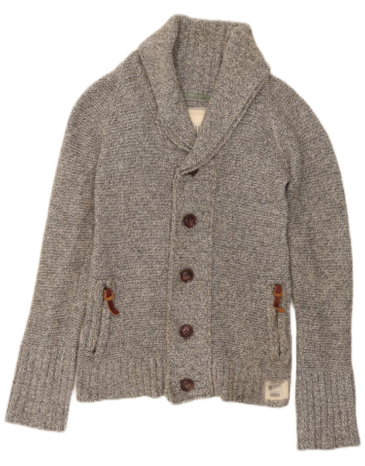Superdry Cárdigan para hombre de algodón gris medio