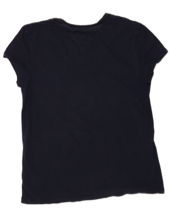 Tommy Hilfiger Camiseta gráfica para mujer Top UK 10 Small Azul marino Algodón