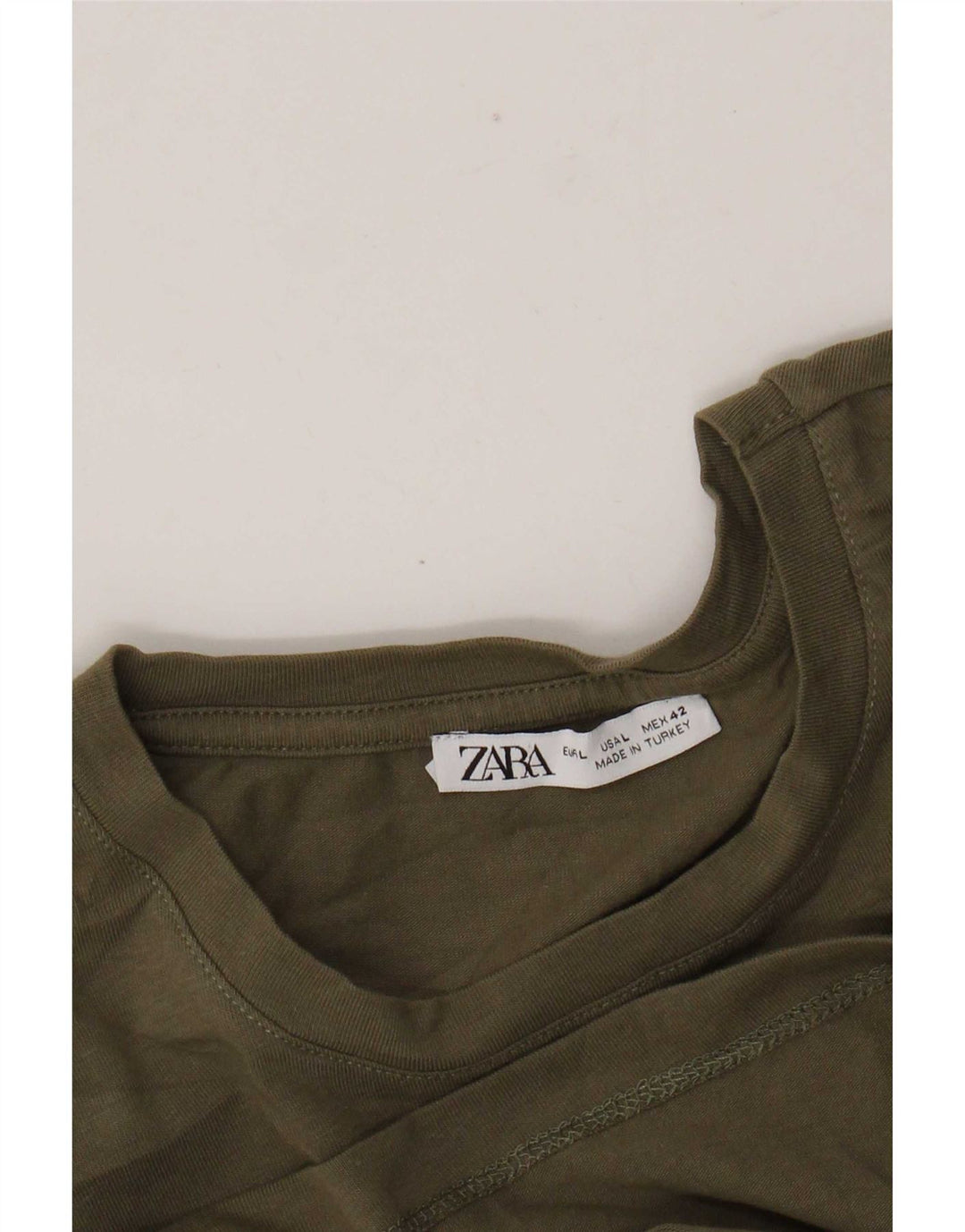 Zara Hombre Camiseta Top Grande Caqui