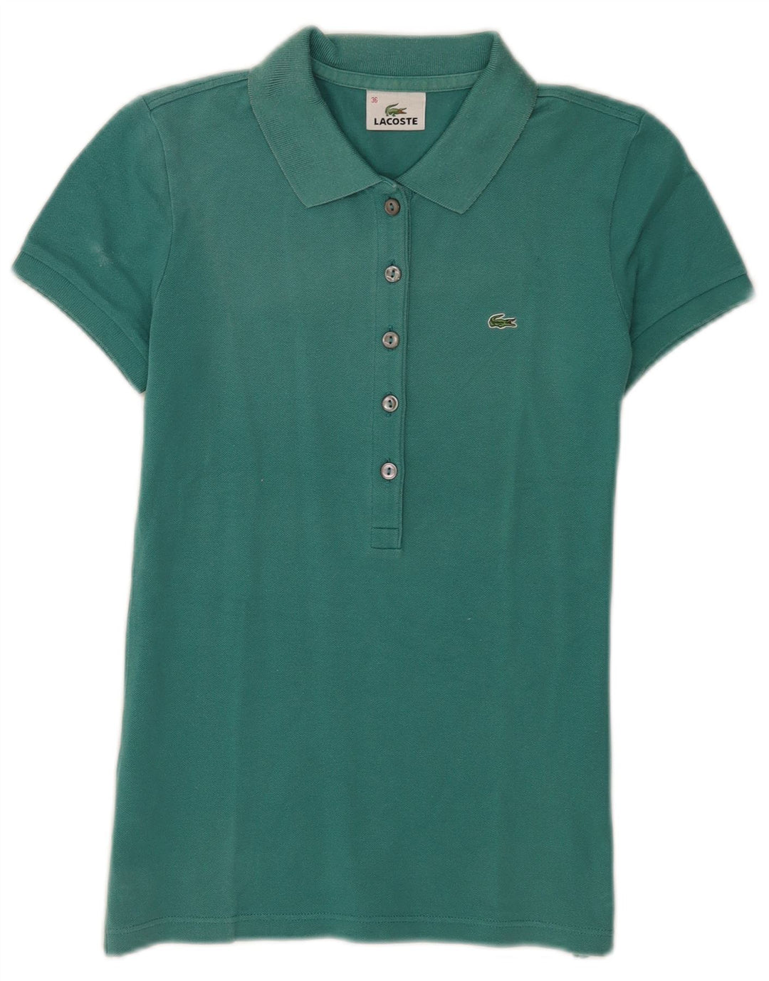 Polo Lacoste Mujer Talla 36 Pequeño Algodón Turquesa
