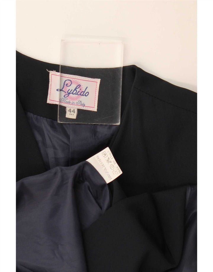 Lybido Abrigo Cruzado Mujer IT 44 Poliéster Floral Azul Marino Medio