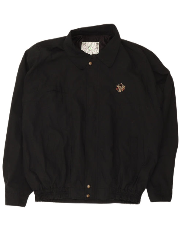 Vintage hombres bombardero chaqueta Reino Unido 42 XL negro