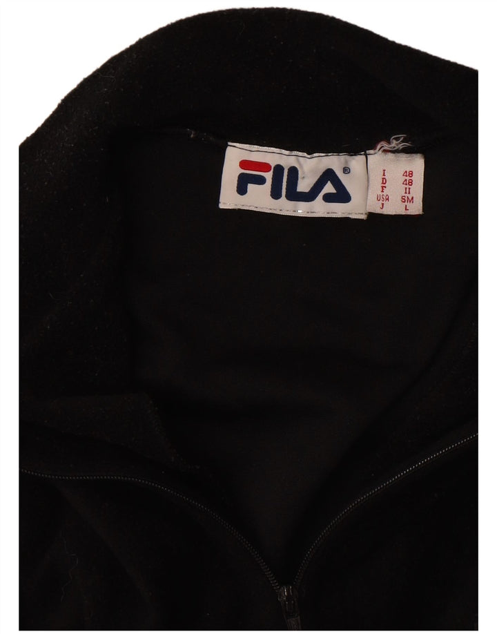 FILA Jersey de forro polar con cuello y cremallera para hombre IT 48 Medium Black