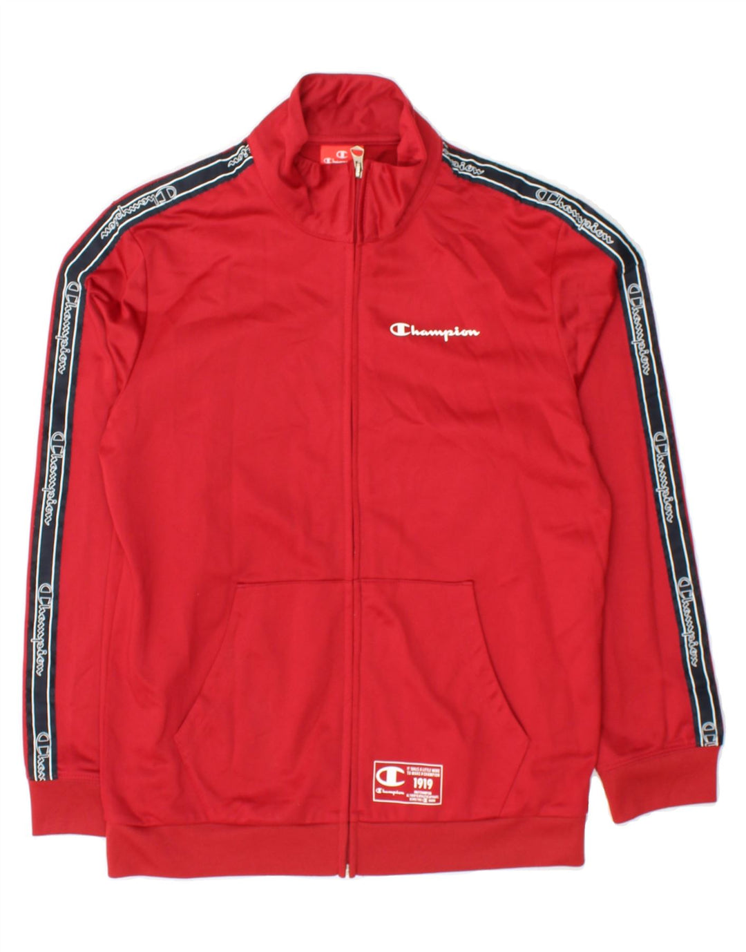 CHAMPION Boys Tracksuit Top Jacket 11-12 Years Large Red Colourblock Vintage Champion and Second-Hand Champion from Messina Hembry 