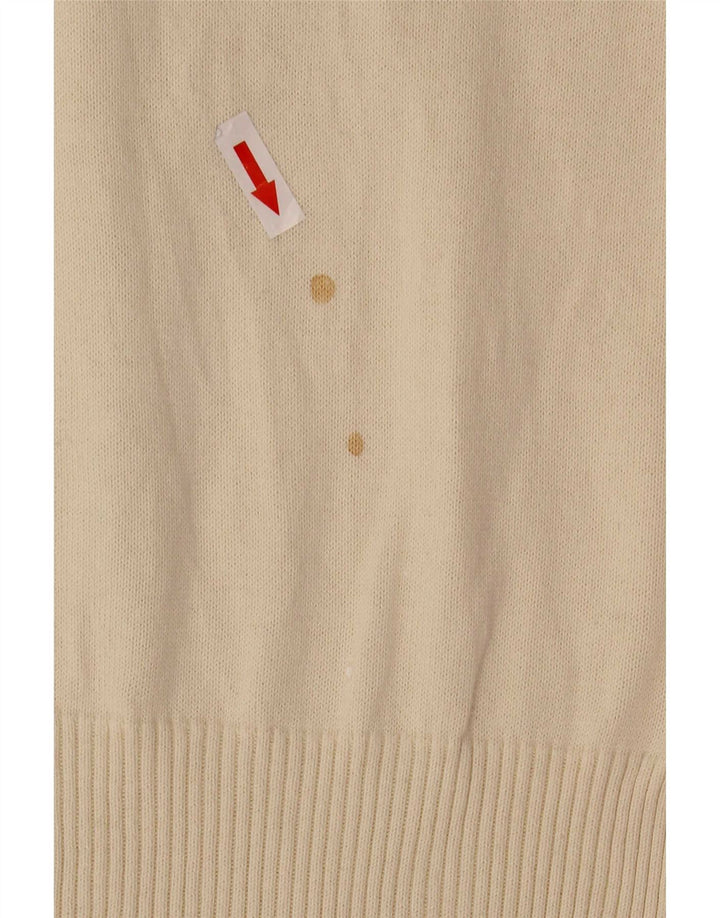 Levi's Suéter tipo jersey con cuello en V para mujer UK 12 Medium Off White