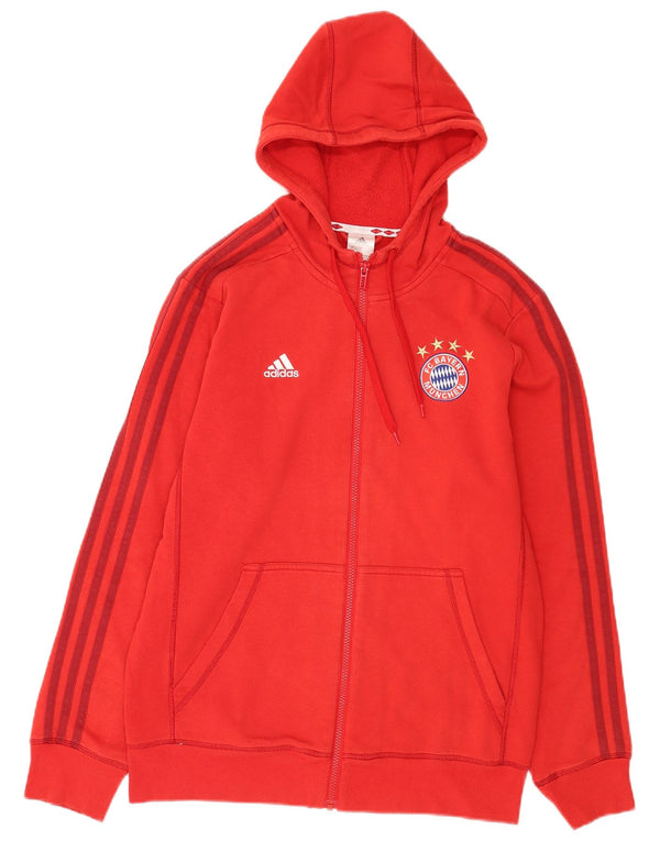 Adidas Hombre FC Bayern München Zip Sudadera con capucha Suéter Medio Rojo Algodón