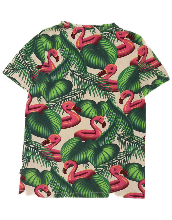 Cropp Hombre Camiseta Slim Fit Top Grande Verde Animal Print Algodón