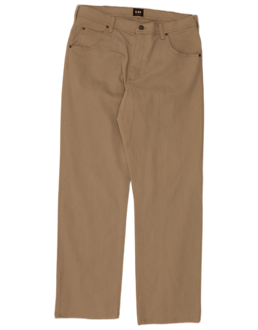 LEE Pantalones informales rectos Brooklyn para hombre W34 L34 Algodón beige