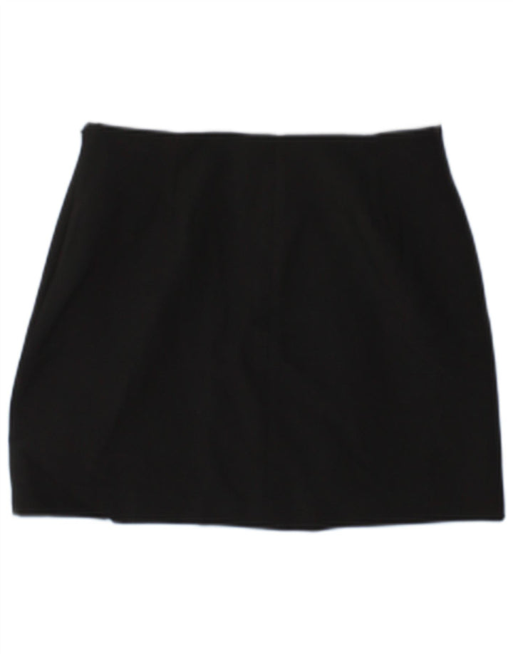 Zara Mujer Mini Falda Pequeña W26 Poliéster Negro