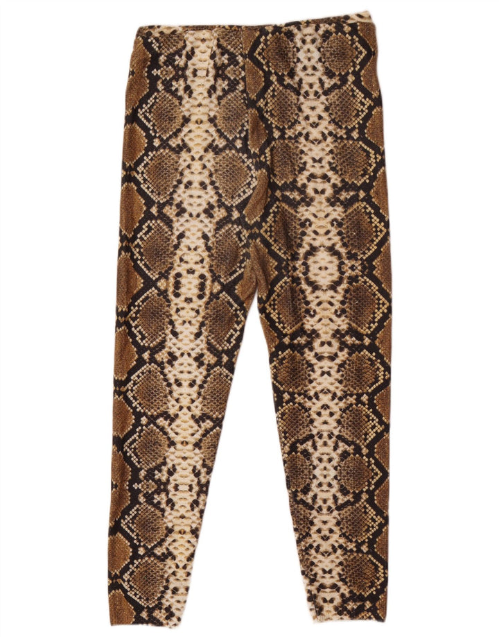 Zara Leggings para mujer Reino Unido 42 Marrón medio Estampado animal Poliéster