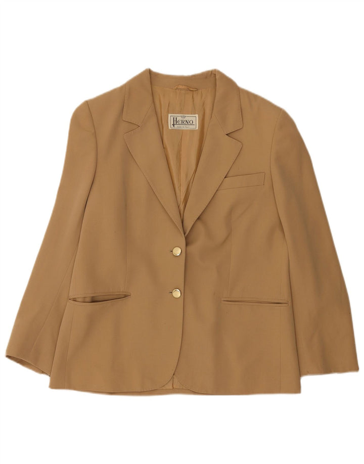 Herno Chaqueta Blazer De 2 Botones Para Mujer IT 50 XL Lana Beige