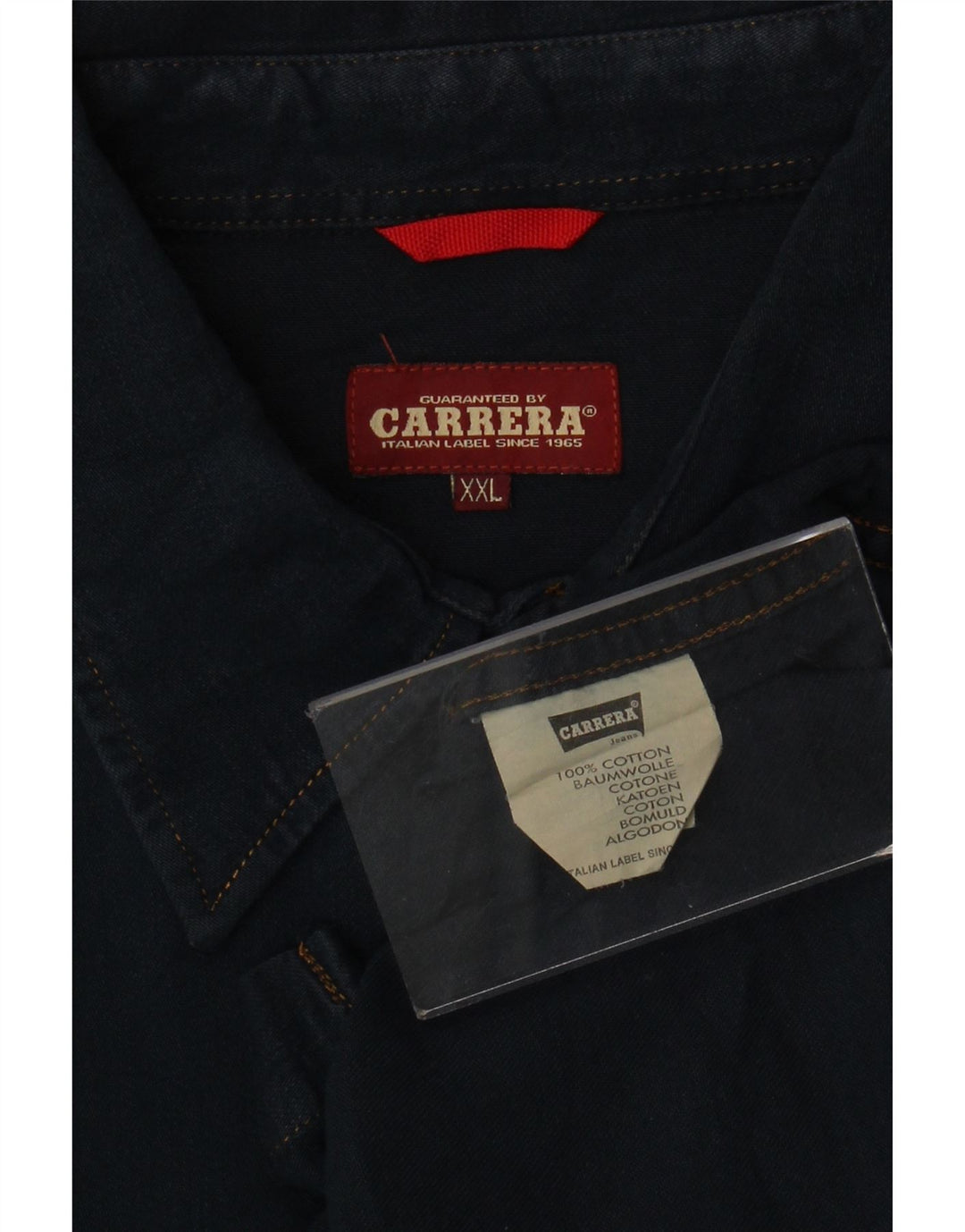 CARRERA Camisa vaquera para hombre 2XL Algodón azul marino