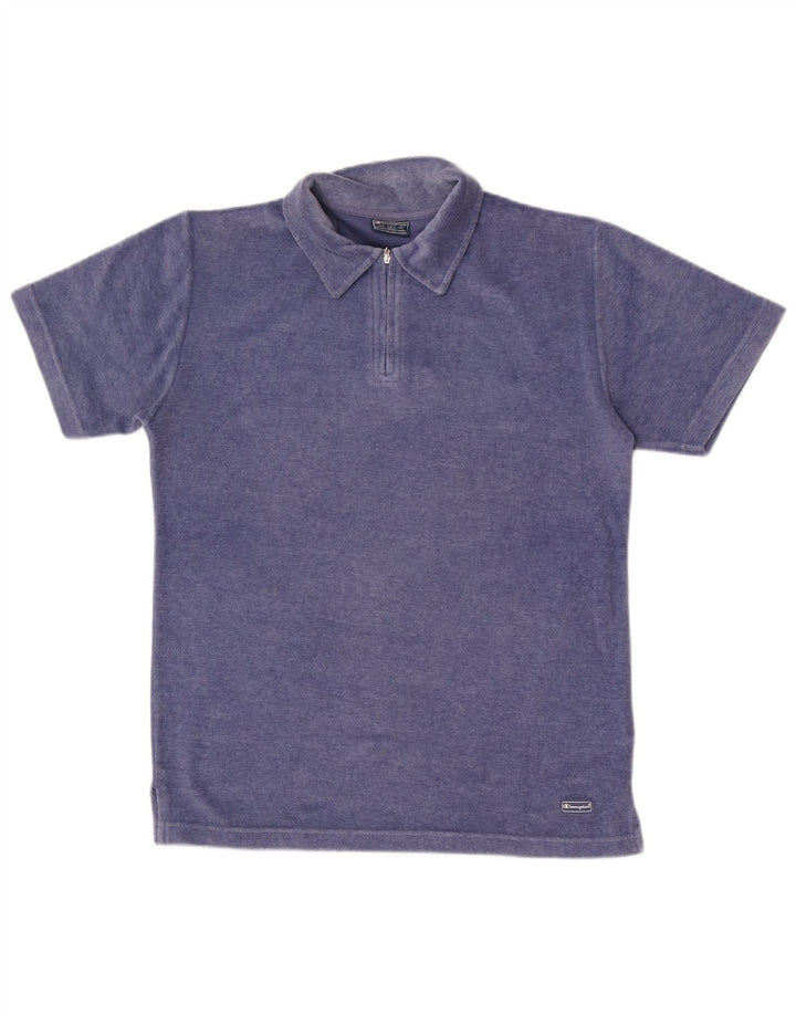 Champion Polo De Terciopelo Para Hombre Poliéster Azul Grande
