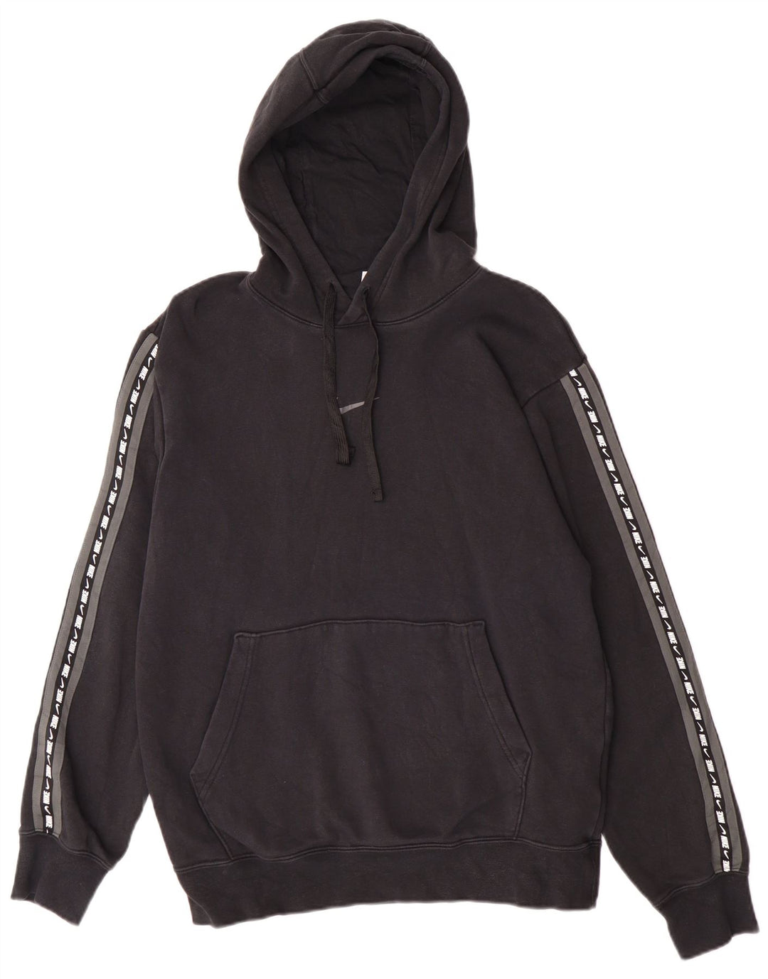 Nike Sudadera con capucha gráfica para hombre, talla pequeña, algodón negro
