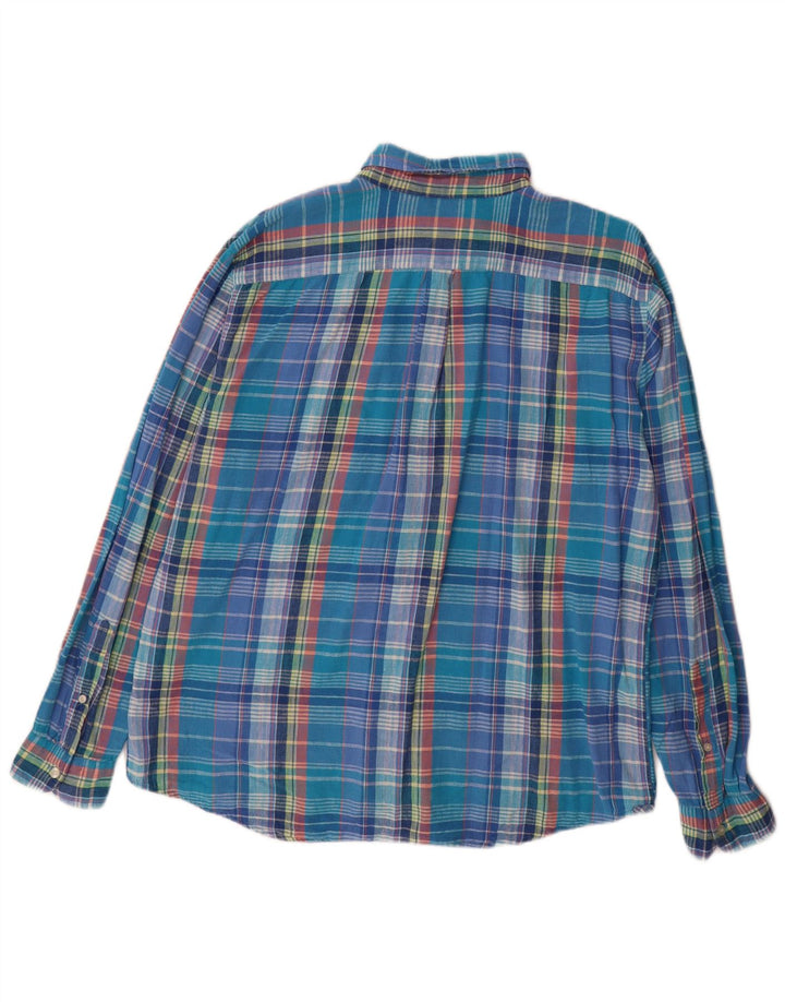 DOCKERS Camisa de franela slim fit para hombre XL Blue Check