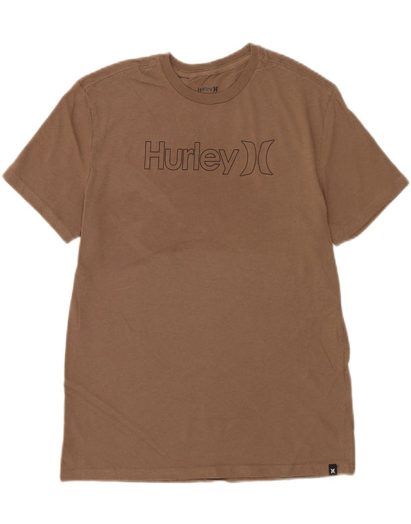 Hurley - Camiseta gráfica para hombre, parte superior de algodón marrón medio