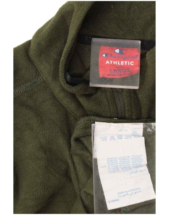 Champion Jersey De Forro Polar Con Cremallera Para Hombre Poliéster Caqui Grande