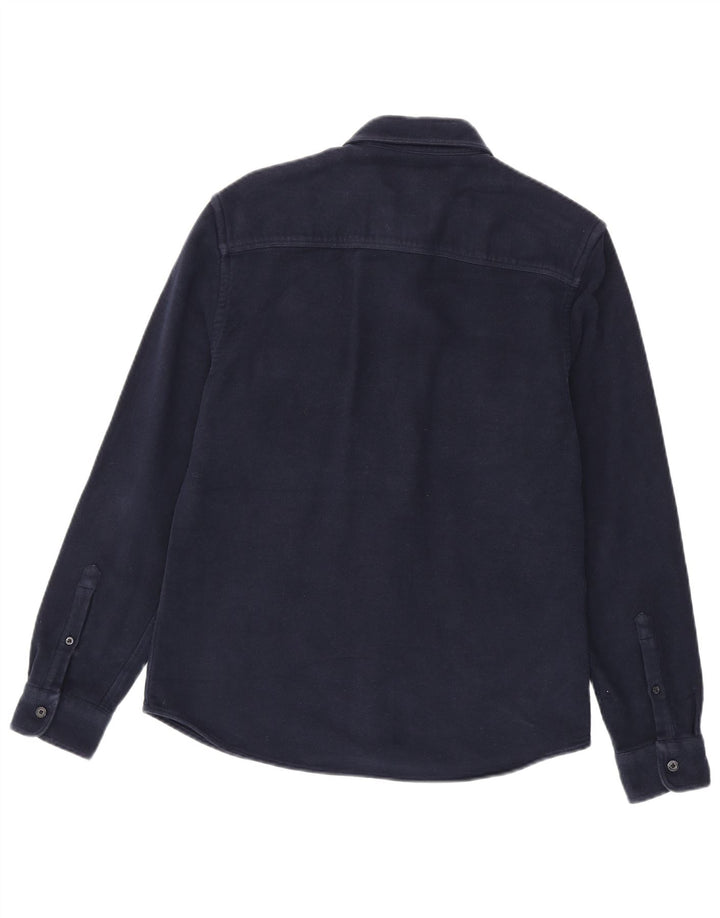 Camisa Reiss de corte regular para hombre de algodón azul marino grande