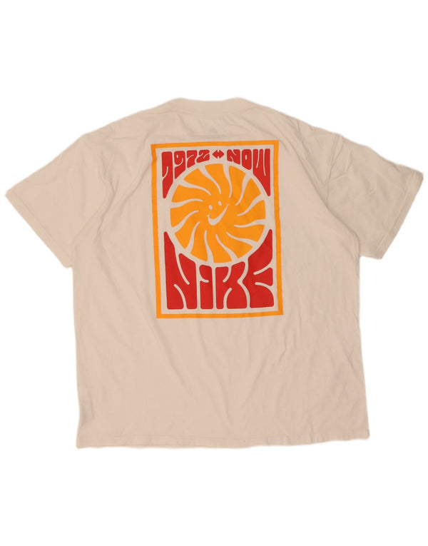 Nike Camiseta holgada con gráfico para hombre, talla grande, algodón blanco