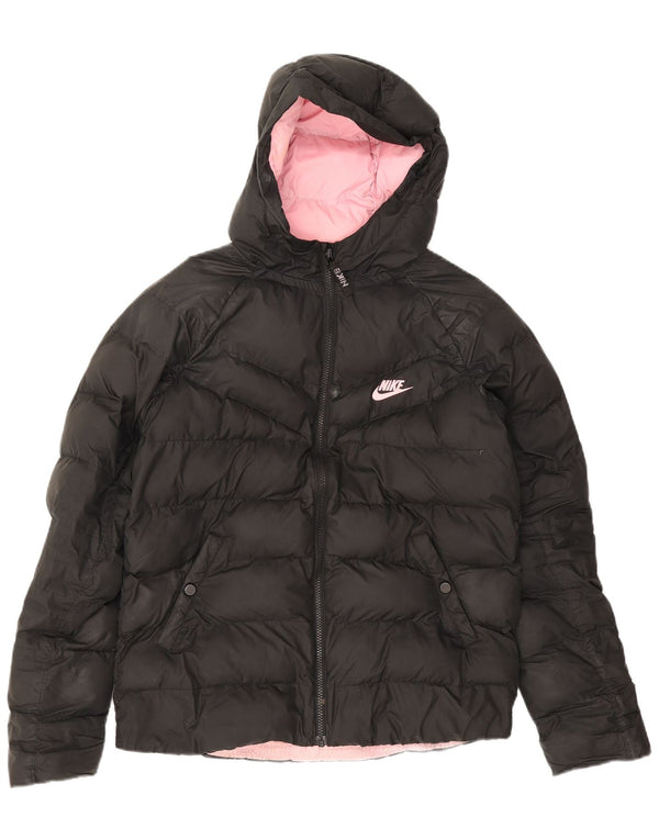 Nike Chaqueta acolchada con capucha Niñas 13-14 años XL Negro Poliéster