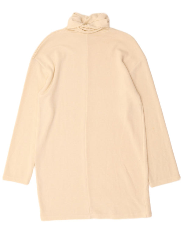 Zara Vestido tipo jersey de manga larga extragrande para mujer UK 10 Small Off White