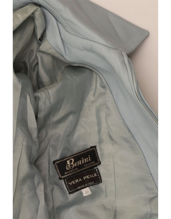 VINTAGE Chaqueta de cuero para mujer IT 46 Cuero azul grande