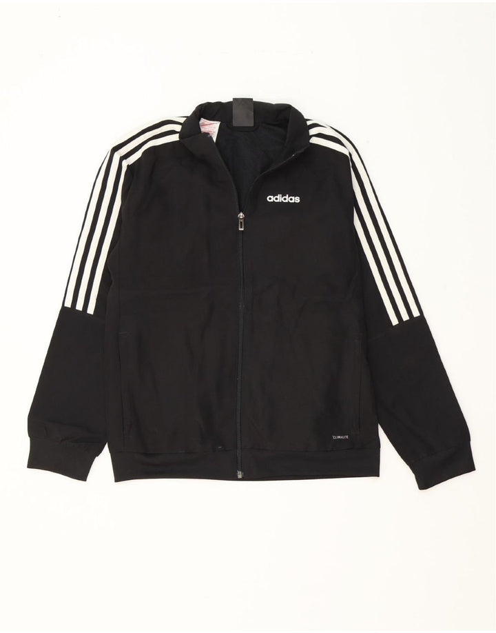 ADIDAS Boys Climalite Tracksuit Top Jacket 11-12 Years Black Polyester Vintage Adidas and Second-Hand Adidas from Messina Hembry 